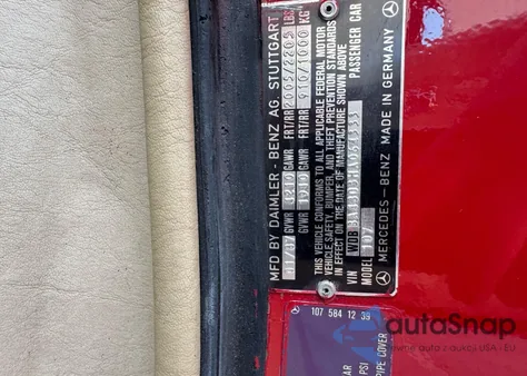 1987 Mercedes-Benz 560 Sl из США, поврежденный, VIN WDBBA48D3HA064333